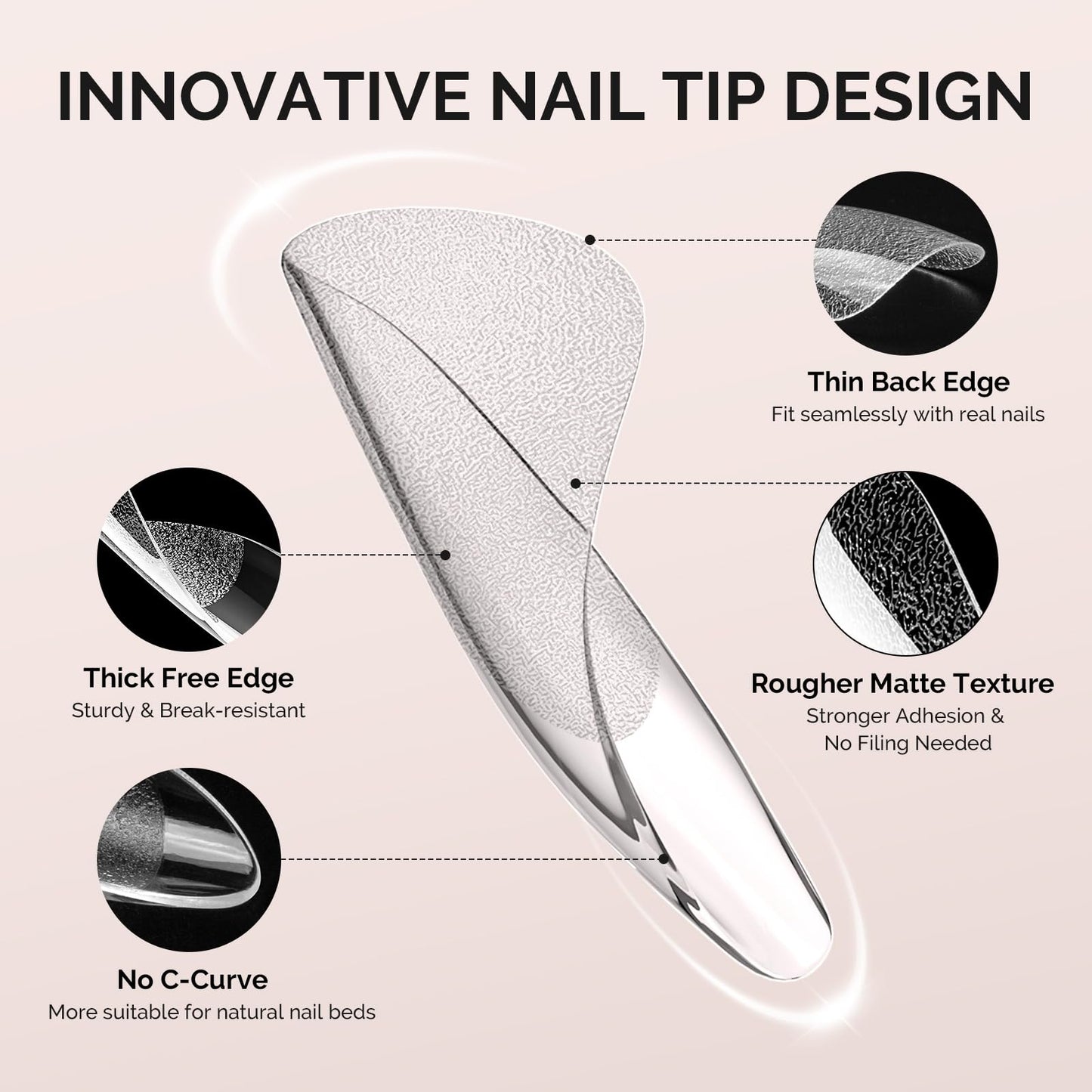 MelodySusie UV Nail Lamp, Plus30F UV Light for Gel Nails LED Nail Dryer with 3 Timer Short Almond Nail Tips - 600Pcs Clear Acrylic