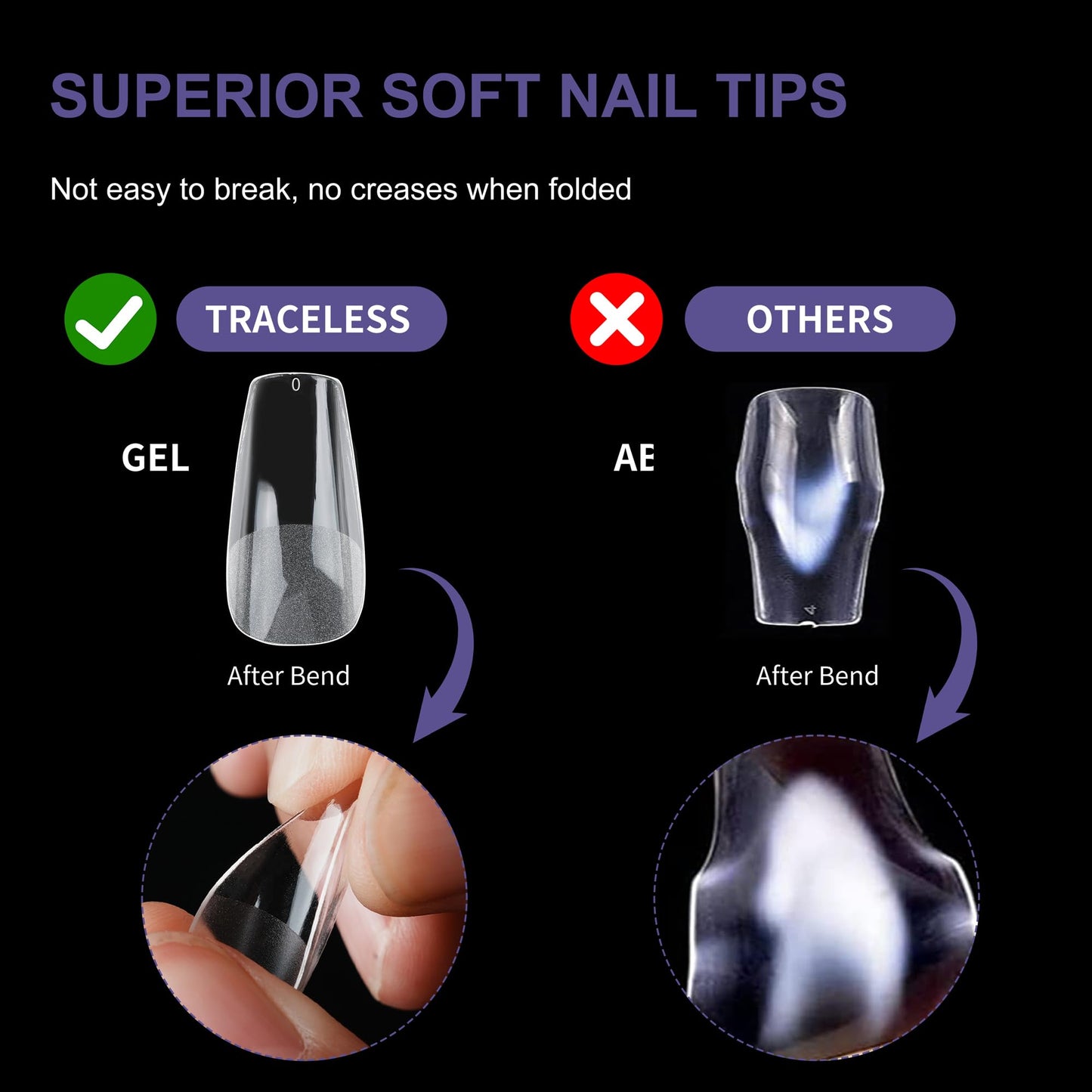 Half Matte Medium Coffin Fake Nail Tips, Soft Gel Pre-Shaped Nail Tips, Full Cover False Nails with Clear Box for Nail Salons and DIY Nail Art, 600PCS/10 Sizes