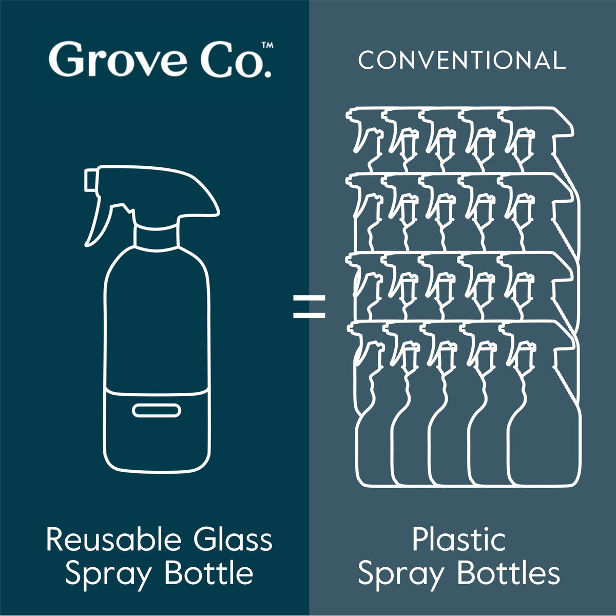 Refillable Glass Spray Bottles for Cleaning (16 Ounce)
