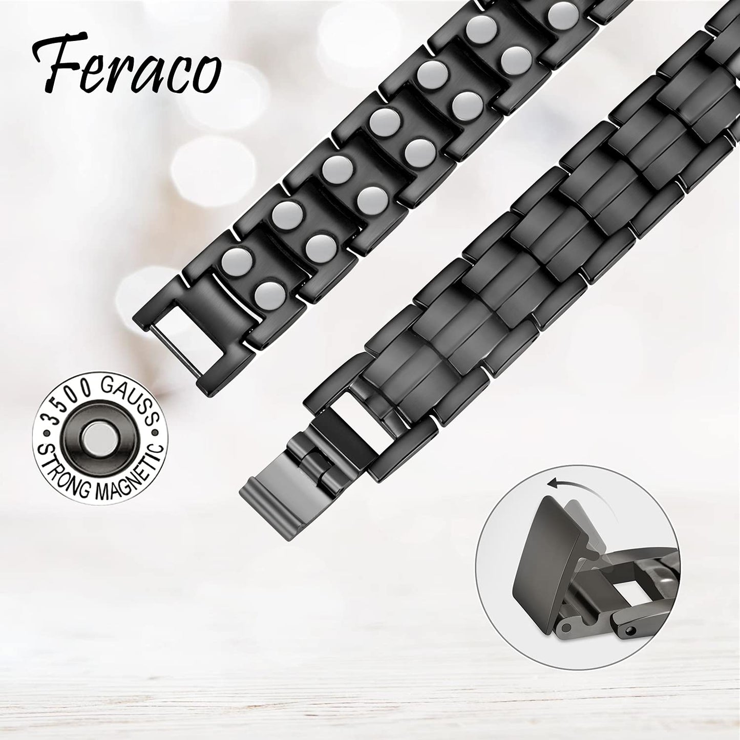 Feraco Magnetic Bracelets for Men Women with Magnets,Jewelry Gift