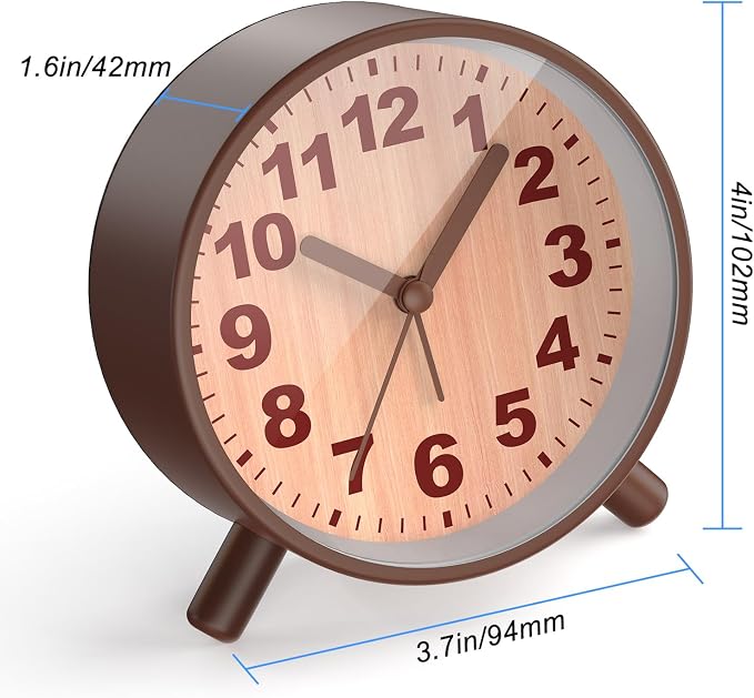 Analog Alarm Clock Night Ligh Battery Operated for Bedroom