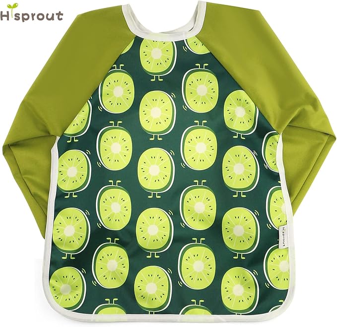 Infant Toddler Baby Waterproof Sleeved Bib, Bib with Sleeves&Pocket, 6-24 Months