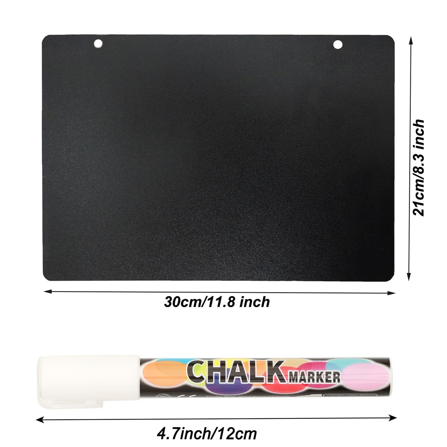 2 Pack Chalkboard Sign with String 8"x12" Double Sided Erasable Message Board Sign, Wooden Mini Chalkboards Sign with Liquid Chalk Marker, Hanging Message Board for Bar and Special Event Decorations