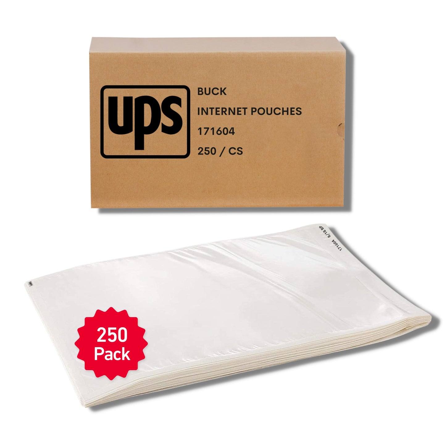 250 Pack 6.5"x10" UPS Shipping Label Sleeves – Clear Self-Adhesive Packing Slip Pouches, Waterproof Packing List Envelopes – Ideal for Shipping Documents, Mailing Labels, Invoices & Packing Slips
