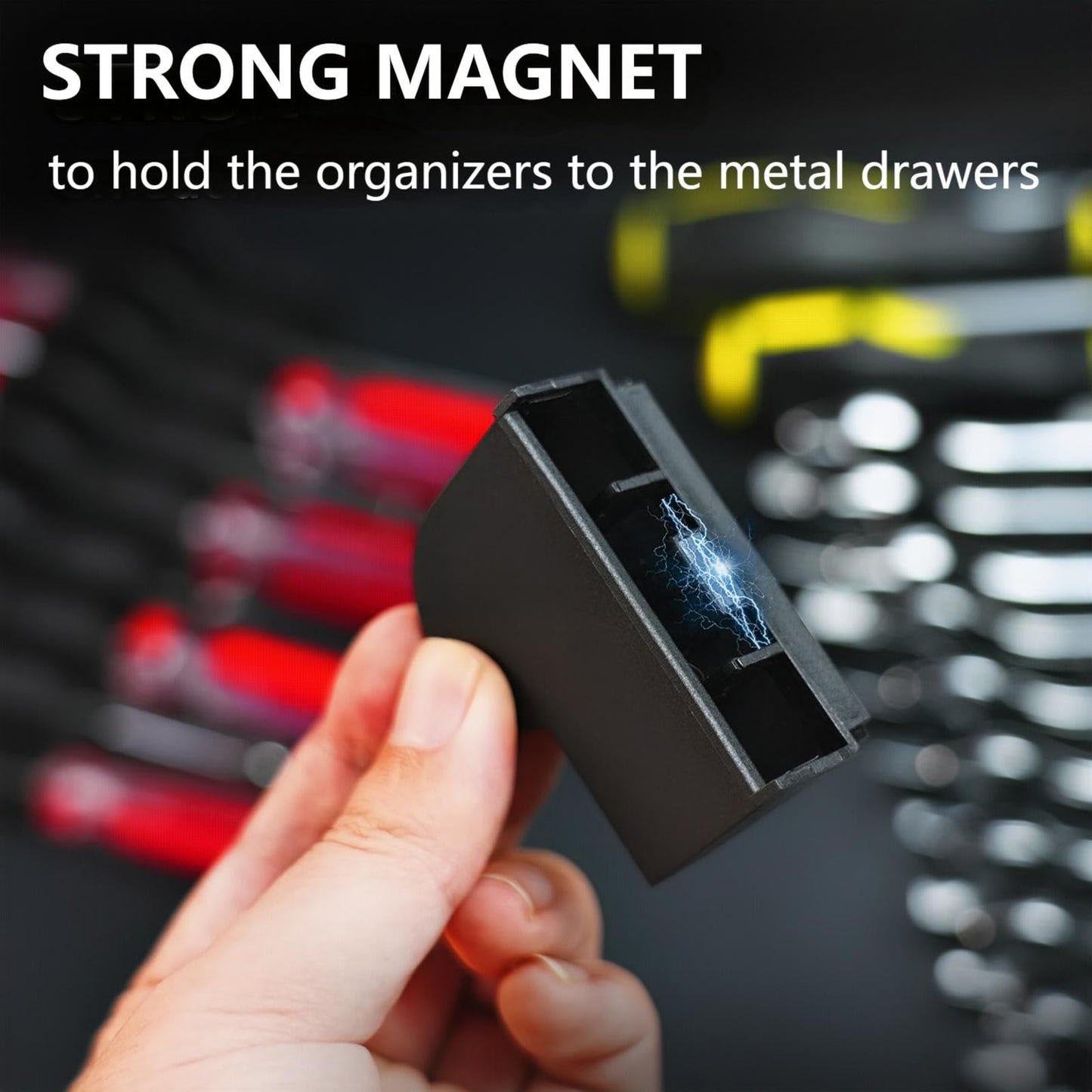 DEHOYI 24pcs Magnetic Modular Screwdriver Organizer and Wrench Organizer for Tool Drawer and tool box. Modular & Expandable Screwdriver Holder with magnet, gift for brother and father.