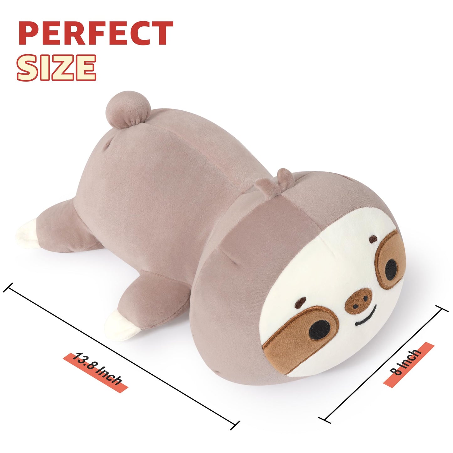 Onsoyours Original Weighted Sloth Plush, Cute 13.8"|1.8 Pound Hugging Sloth Weighted Stuffed Animal, Soft Collectible Plushies Pillow Toy Gift for Kids & Adults