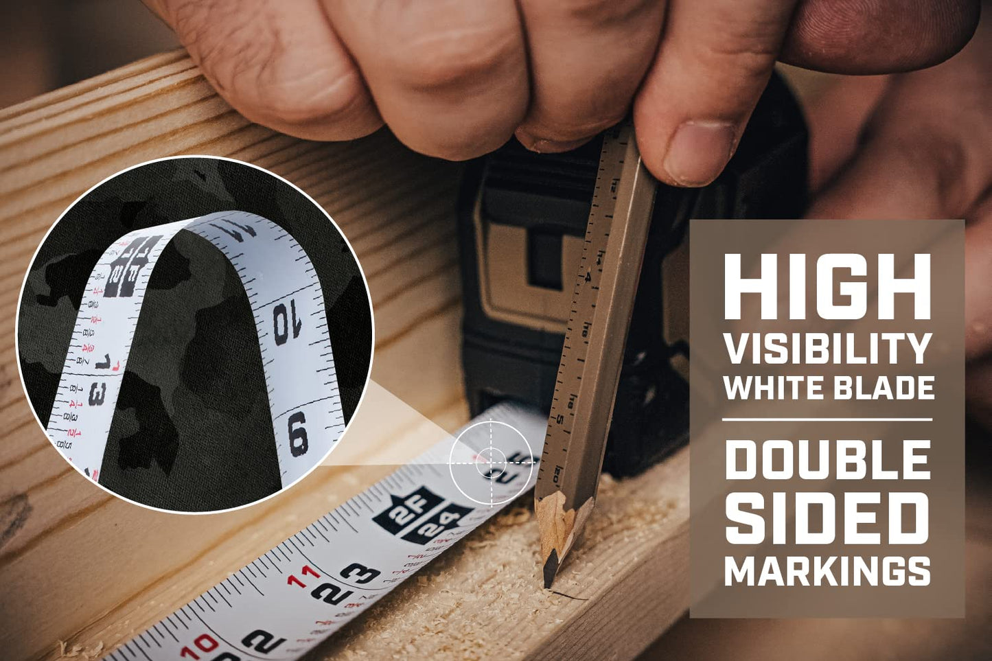 Spec Ops Tools 25-Foot Tape Measure, 1" Double-Sided Blade, Military-Grade Composite Case, 3% Donated to Veterans