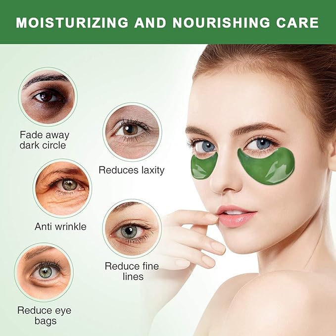 30 Pairs Lip Mask Under Eye Masks Patches, Crystal Collagen Hydrating Moisturizing Smoothing Lips Gel Pads for Puffy Eyes Bags,Dark Circles,Puffiness,Fine Lines,Wrinkles,Anti-Aging Seaweed