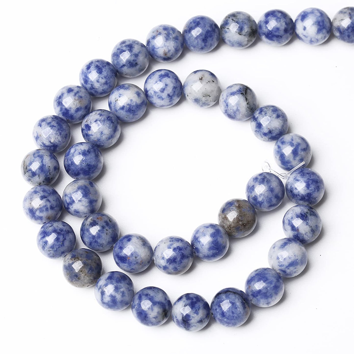 45PCS 8mm Natural Sodalite Beads Round Loose Stone Beads for Jewelry Making DIY Energy Stone Healing Power Bracelet 15"