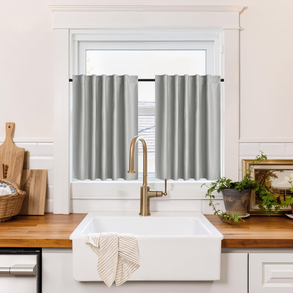 100% Blackout Basement Curtains 30 inches Long (2 Count)