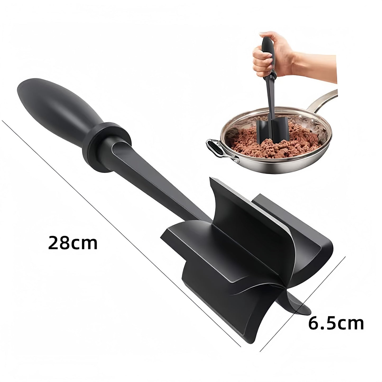 HOMIZIA Meat Chopper for Ground Beef – Heat Resistant Hamburger Smasher & Potato Masher – Premium Nylon Meat Grinder Tool for Easy Cooking, Taco, and Burger Prep