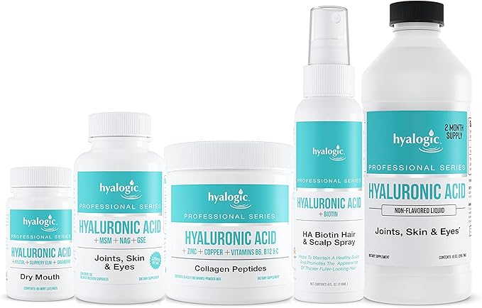 Hyalogic Oral Care Dry Mouth Mints - Hyaluronic Acid HA & Xylitol Lozenges for Hydration - Natural Mint Breath Freshener, Sugar-Free & Vegan Friendly (60 ct)