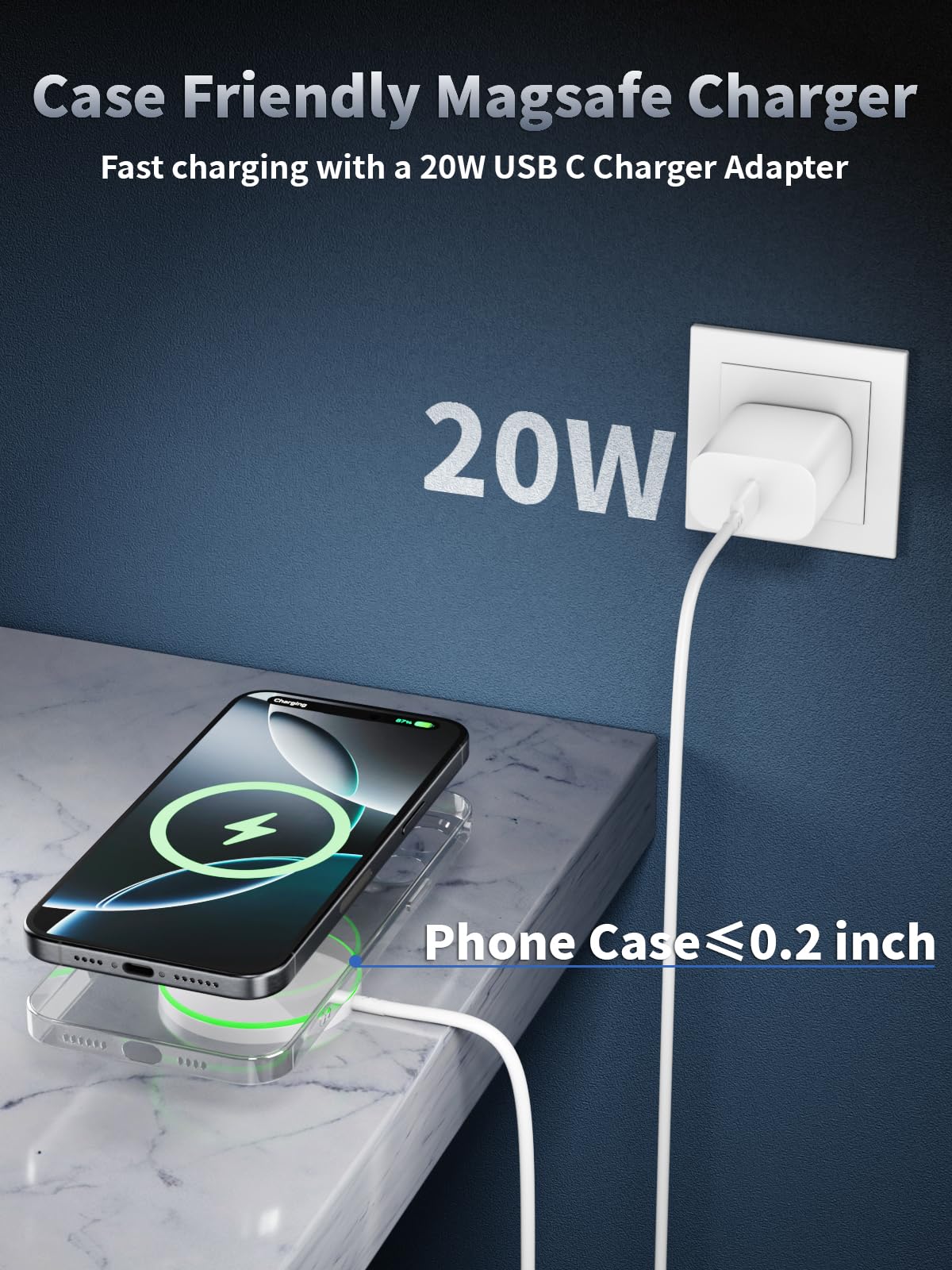 Apple Magnetic Mag safe Charger 6FT[Apple MFi Certified]15W Fast Wireless Charging Pad for iPhone Air/17 Pro/16 Pro Max/16 Pro/15/14/13/12,iPhone Wireless Charger Fast Charging for AirPods Pro 3/Pro 2