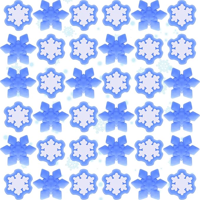 Jerify 40 Pcs Snowflake Winter Fidget Toys Frozen Party Favors Winter Stress Balls Bulk Soft Sensory Fidget Sticky Toys Ice Skating Cute Party Favors for Goodie Bag Stuffers