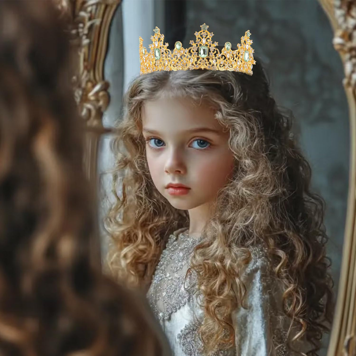 Didder Green Gold Princess Tiaras and Crowns for Women and Girls Birthday Tiara Crown Halloween Costume Party Prom