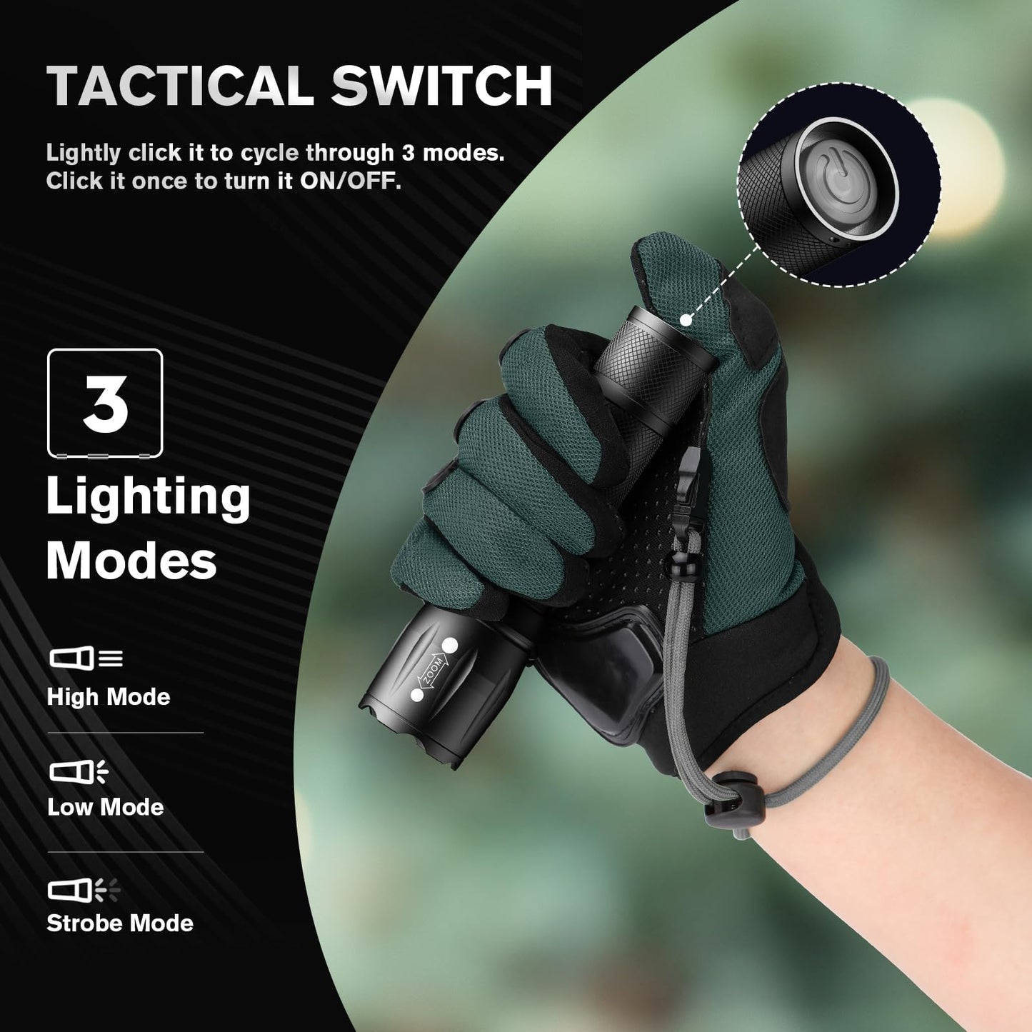 RECHOO 6Pack LED Flashlight, Bright Small Flashlights High Lumens with 3 Modes, Pocket Mini Flashlight Battery Powered, Flash Light Adjustable Focus, Waterproof Flashlights for Home Emergency Camping