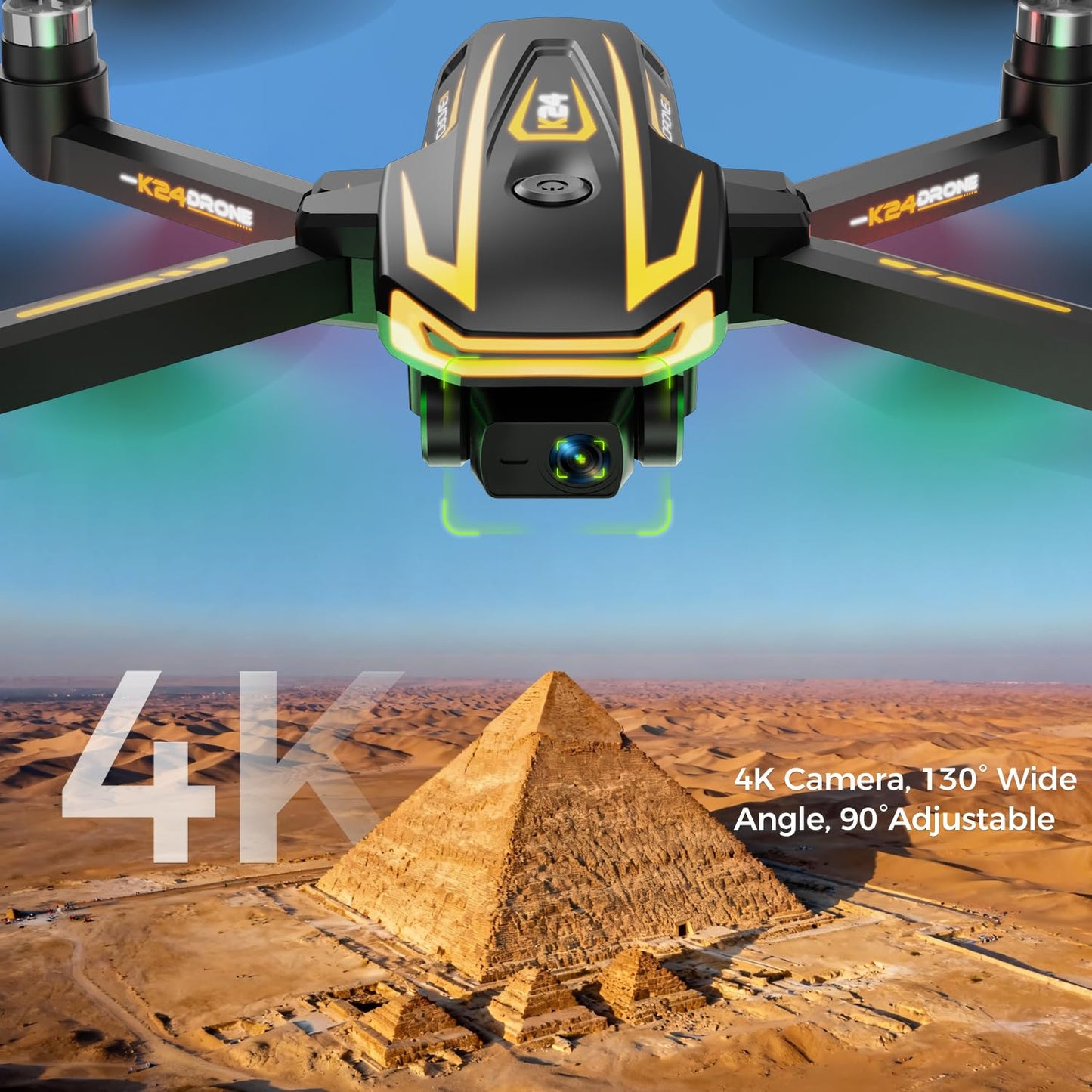 FPV Drone with Camera 4K for Adults,Big Screen on Remote Controller,2 pcs Batteries and Carrying Case,Gift for Men,Easy Fly Quadcopter for Beginners with Optical Flow Positioning