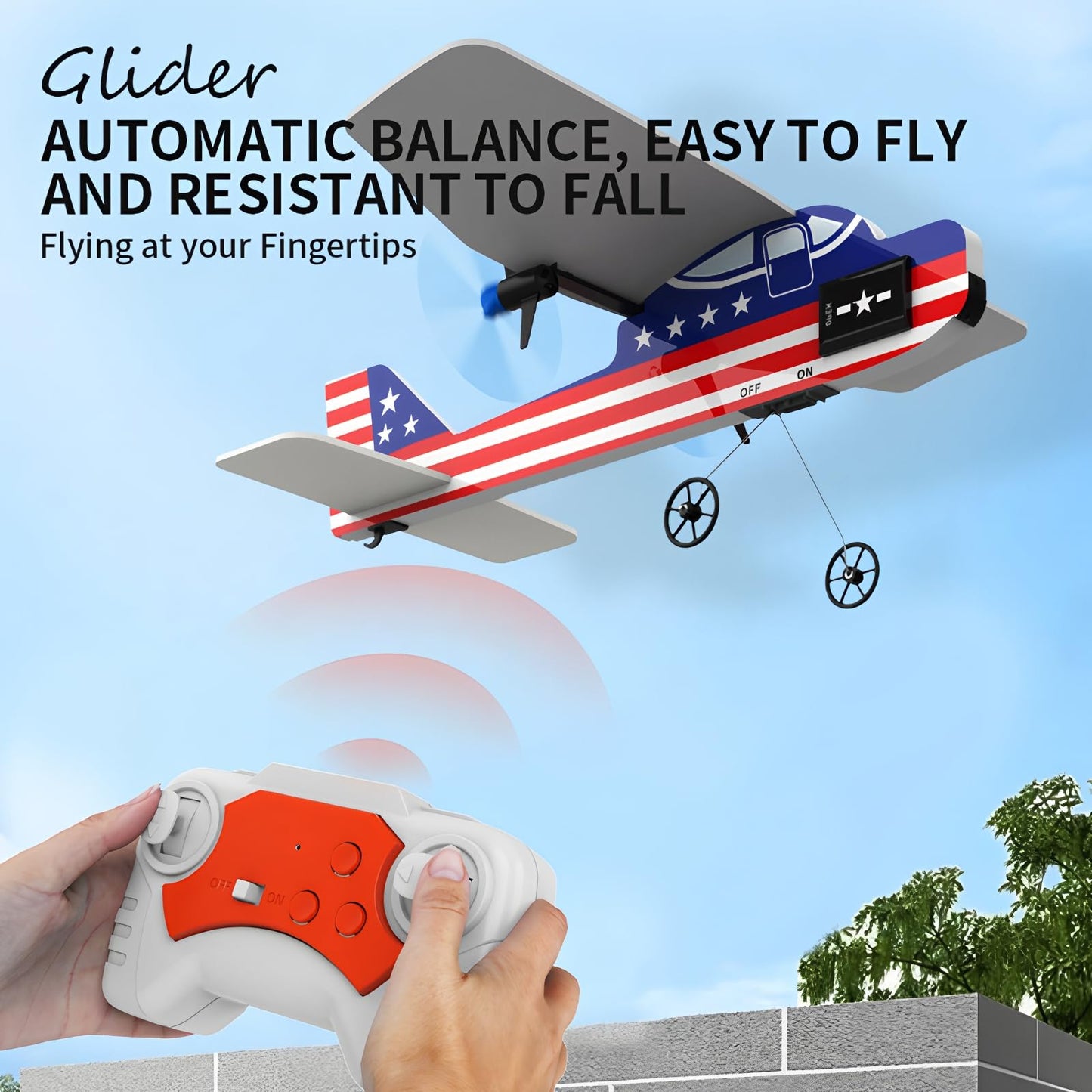BEACONDESI Remote Control Airplane Glider for Kids & Adults - 2.4GHz Long Range, Auto-Balancing & Durable MPP Material, RC Glider Plane - Easy to Fly Beginner-Friendly Outdoor Flying Toy Gift