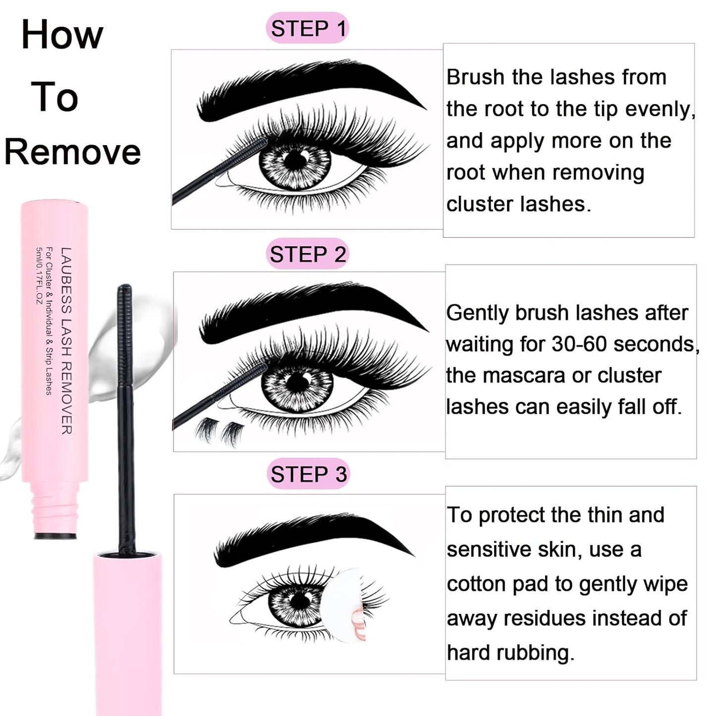 Lash Clusters Kit LAUBESS DIY Lash Extension Kit Lash Bond and Seal Waterproof Lash Glue Remover Tweezers Brush Cluster Eyelash Extensions Kit Eyelash Clusters (Kit 30D/40D-D-Mix14-18)