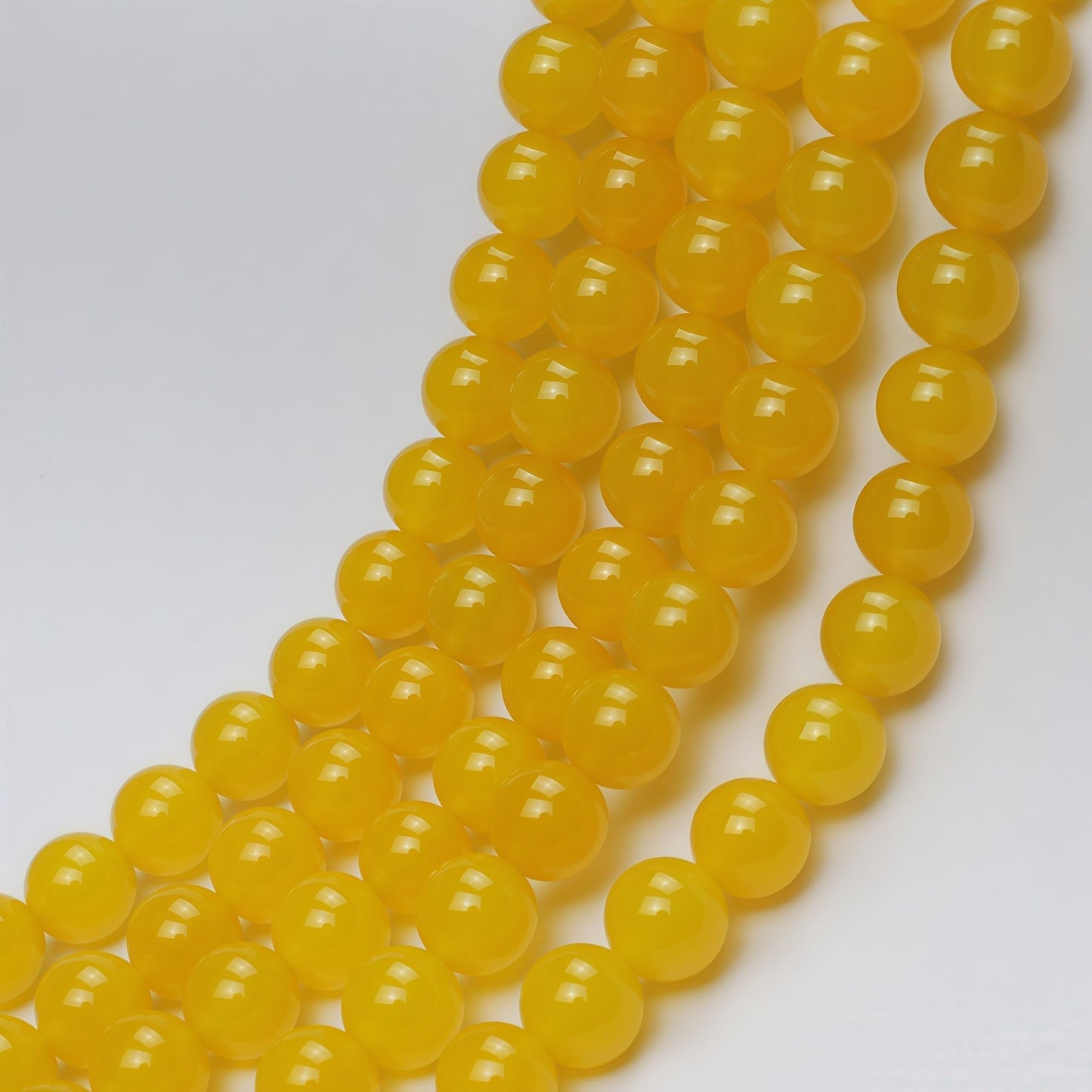 MJDCB 7A Round Natural Yellow Agate Beads Stone Loose Beads for Necklace Bracelet Charms Jewelry Making 15"(8mm)