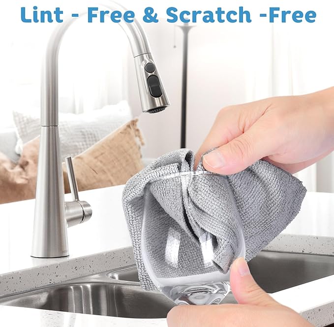 Matthew Microfiber Cleaning Cloth Roll 72Pack (12" x 12") Reusable Paper Towels&Washable Tear Away Towels,Ultra Water Absorbent Lint&Streak Free Cleaning Rags for Glass,Dishwash,Bathroom,Cars-Grey
