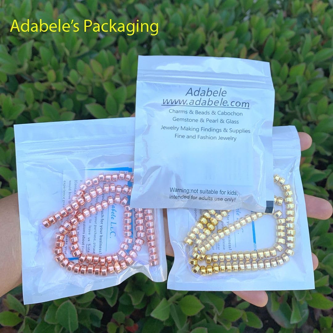 40pcs Adabele Grade A Natural Black Hematite Healing Gemstone 10mm Round Loose Beads Gem Stone Spacer for DIY Craft Jewelry Making GFC-A10