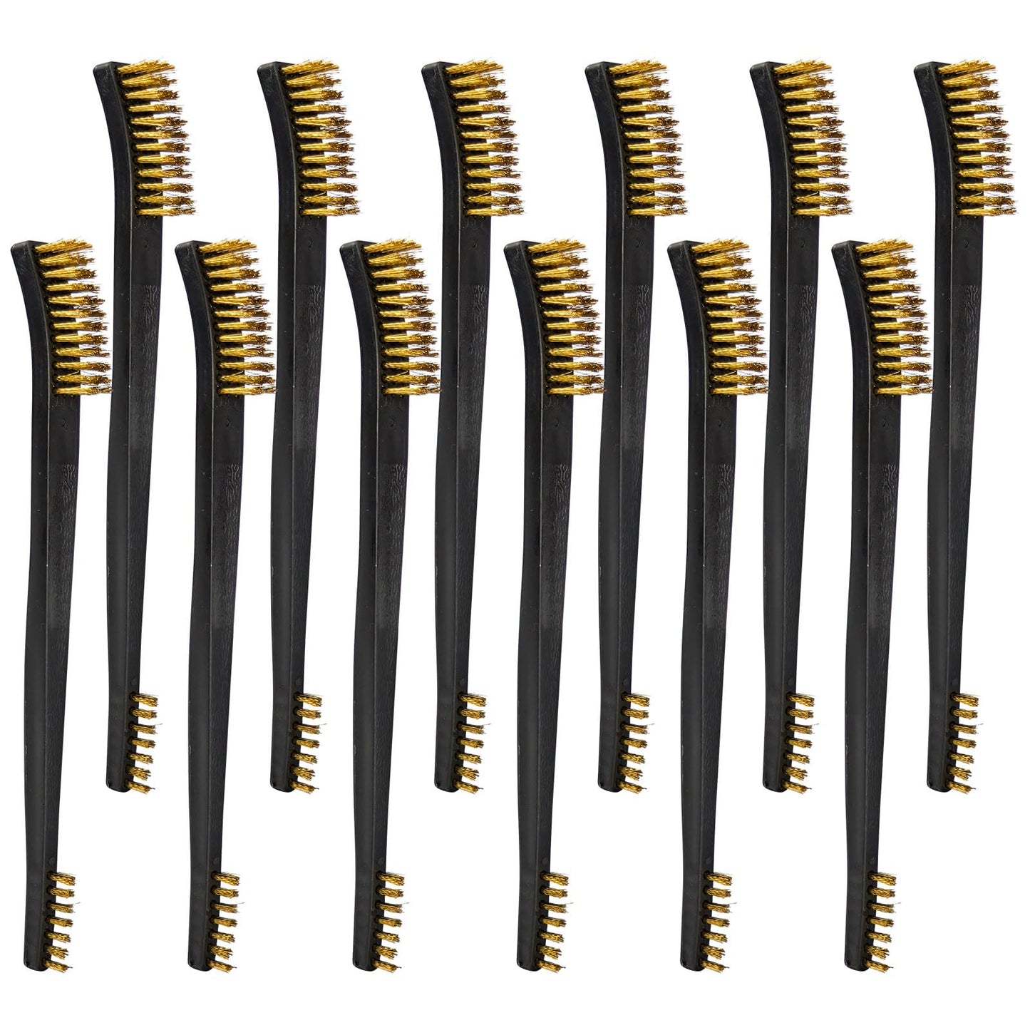 12 Pack Double-Ended Gun Cleaning Brushes Set, Brass Brush Gun Cleaning -Nylon Handle - All Purpose Cleaning Supplies Kit