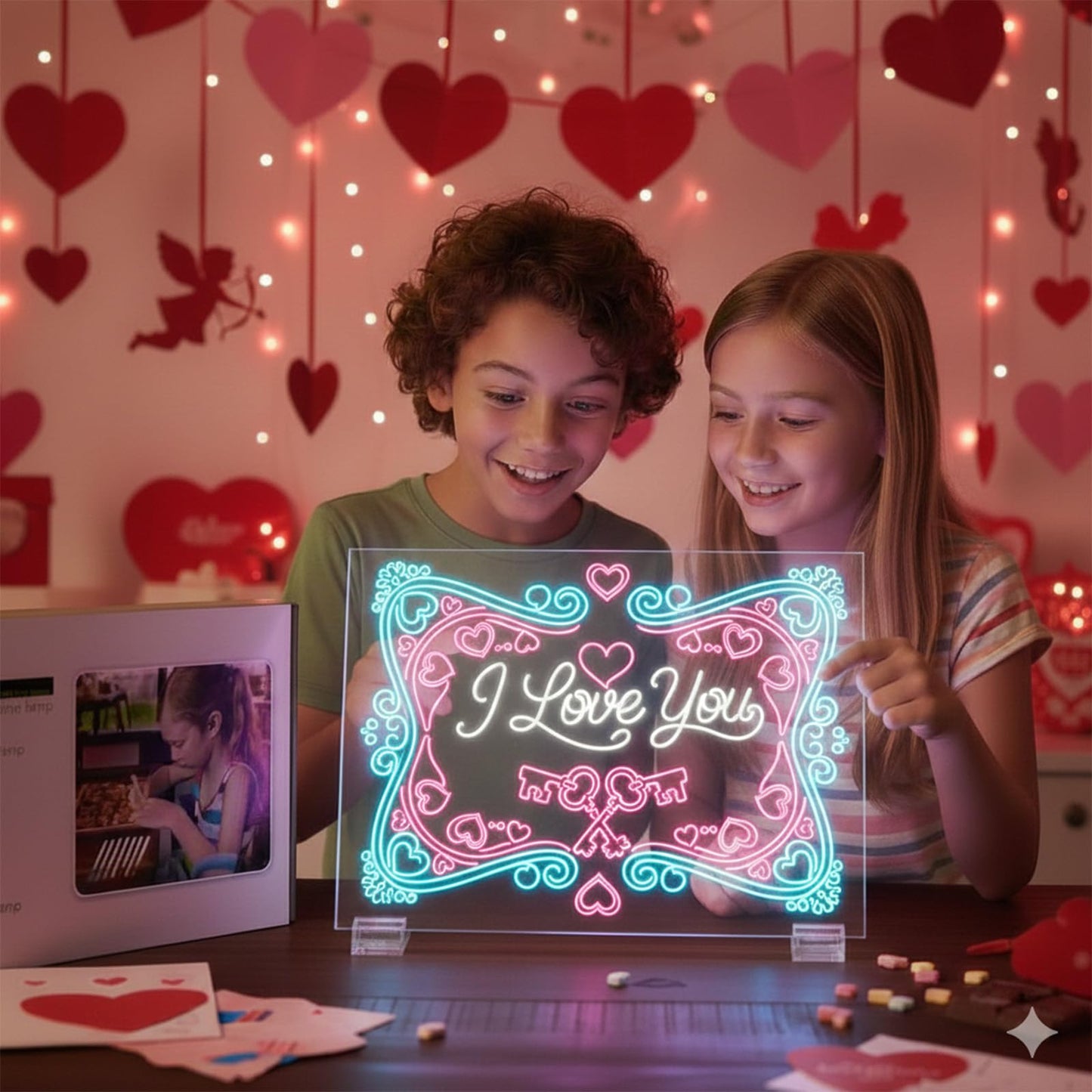 17" Led Drawing Board with 7 Colors,Light Up Cosmody Drawing Board,Glowing Acrylic Dry Erase Board with Light,Portable Doodle Glow LED Note Board, Birthdays, and Classroom Rewards (1PCS)