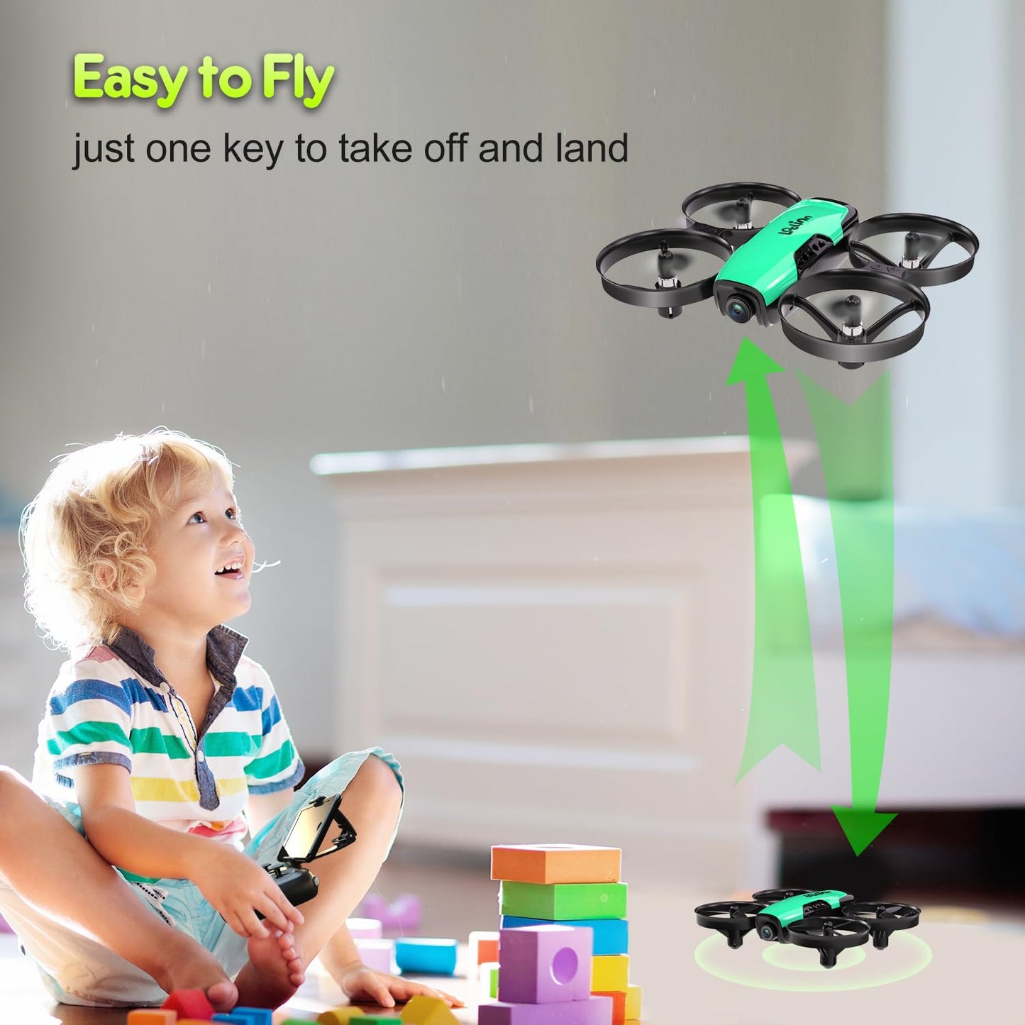 Loolinn | Drone for Kids 8+ Gift with Camera - Mini Drone, Remote Control Quadcopter Drone with 90° Adjustable Camera, Safe for Kids, Photos and Videos, Easy to Fly (Gift for Boys and Girls)