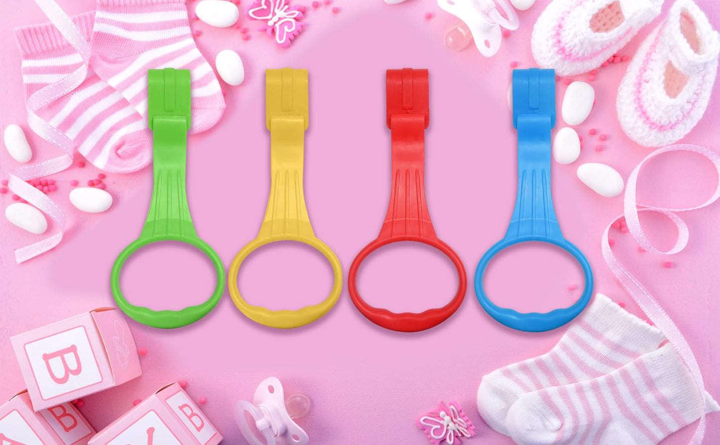 Baby Pull Up Ring Learn to Walk Stand Up Assist, Universal for Baby Playpen or Crib - 4 Colors