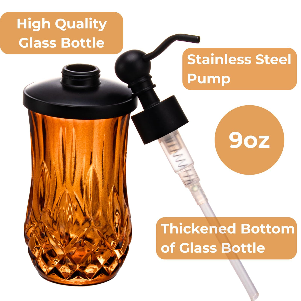 9Oz Amber Soap Dispenser