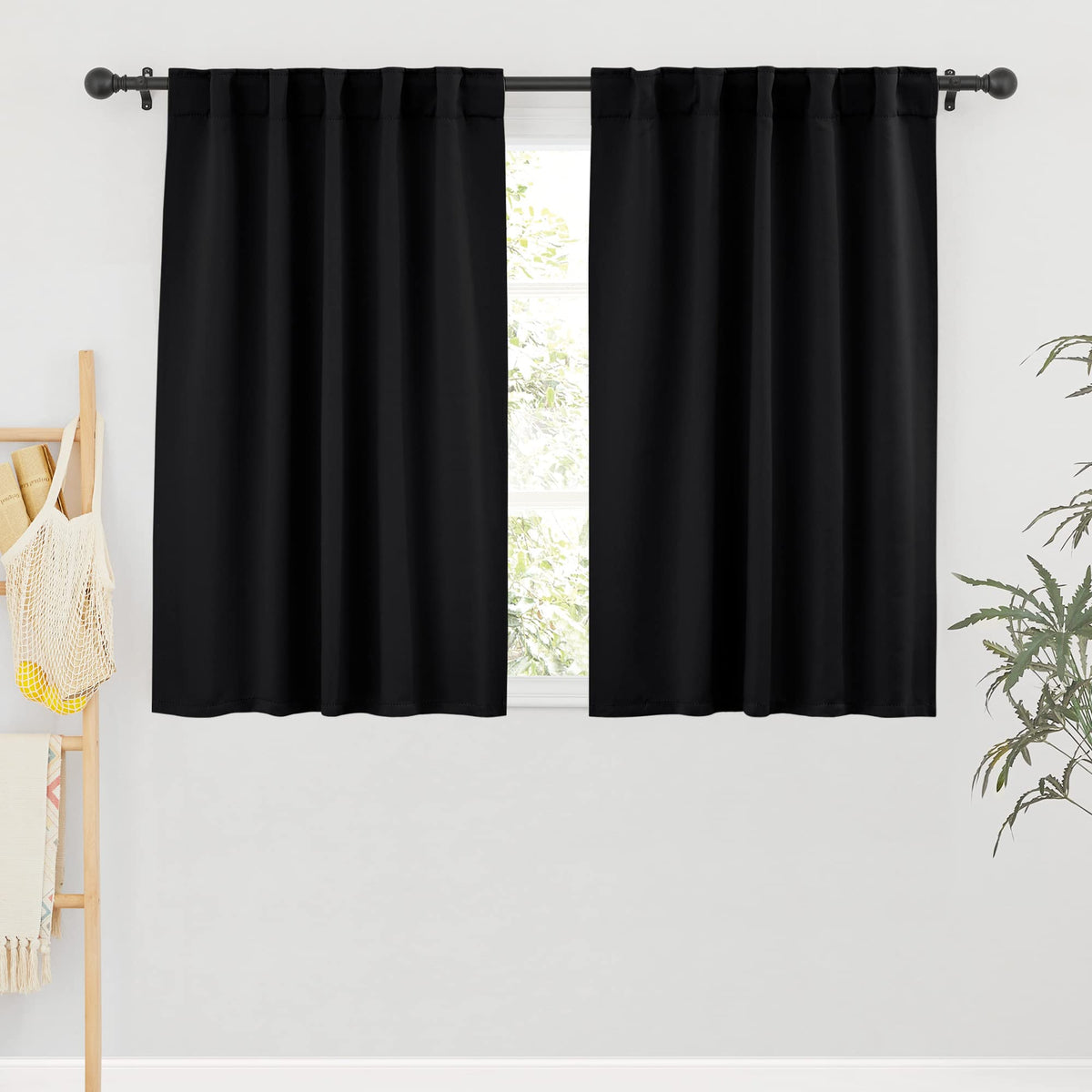 Blackout Curtains for Bedroom Kitchen Bathroom Cafe Basement RV (2 Count)
