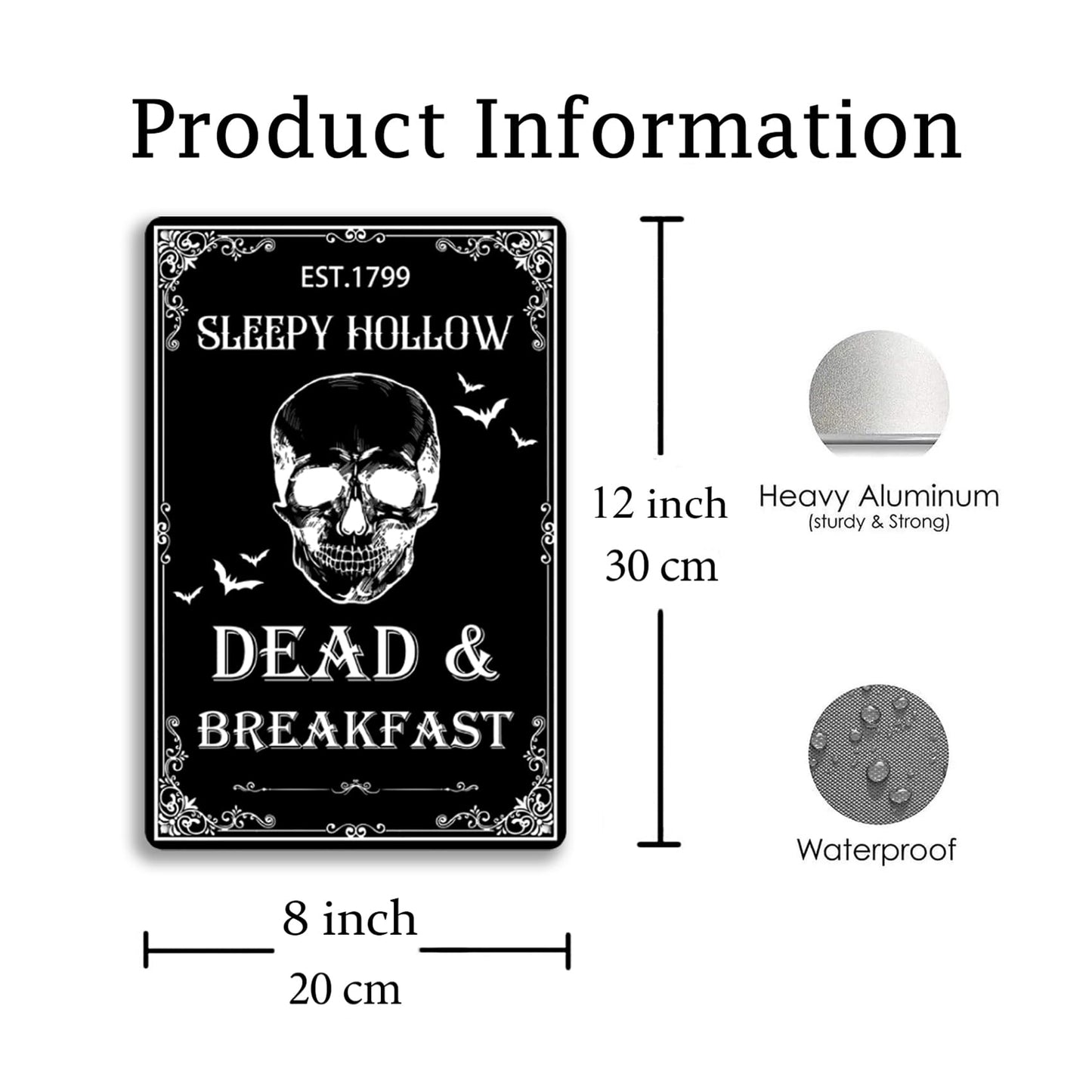 Dead And Breakfast Tin Sign Halloween Metal Signs Autumn Wall Decor Witch Ghost Pumpkin Decor Signs For Home Kitchen Cafe 8x12 Inch