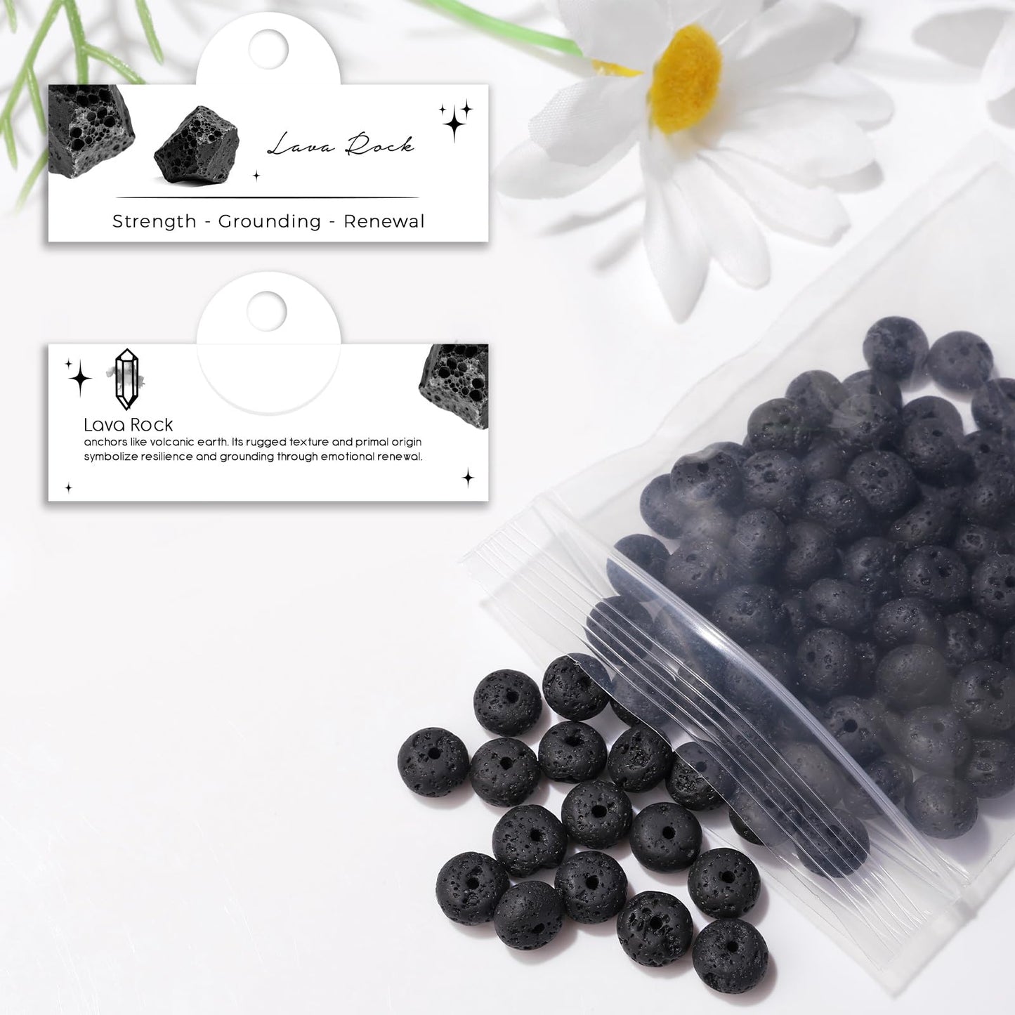 Raicegs 100pcs 5×8mm Rondelle Lava Rock Beads Natural Gemstone Beads Abacus Disk Stone Loose Beads for Jewelry Making DIY Bracelets Necklace