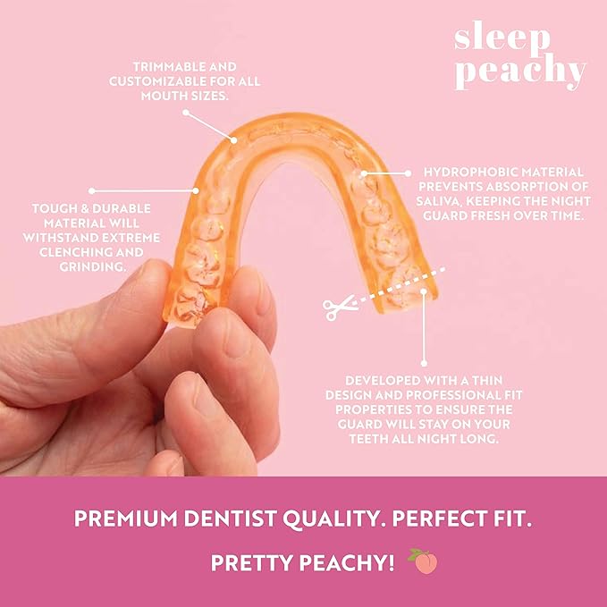 FlexiFit Night Guard for Women - Pack of 2 Mouth Guards for Teeth Grinding, Clenching and Bruxism (Peach)