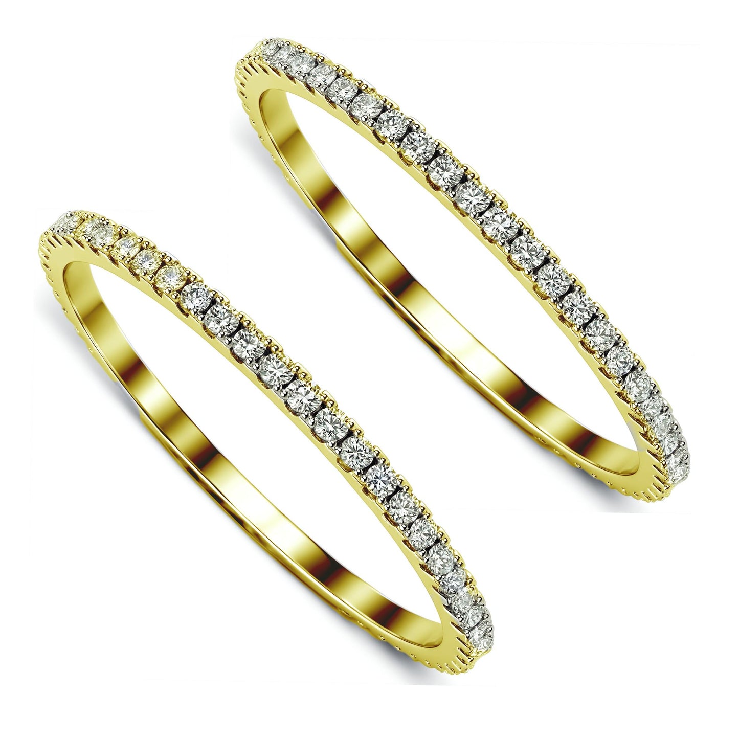 LevyPan 2-Pack 14K Gold Plated Stacking Rings for Oura Ring Gen 4/Gen 3, Cubic Zirconia Simulated oura ring stack Diamond Rings for Women
