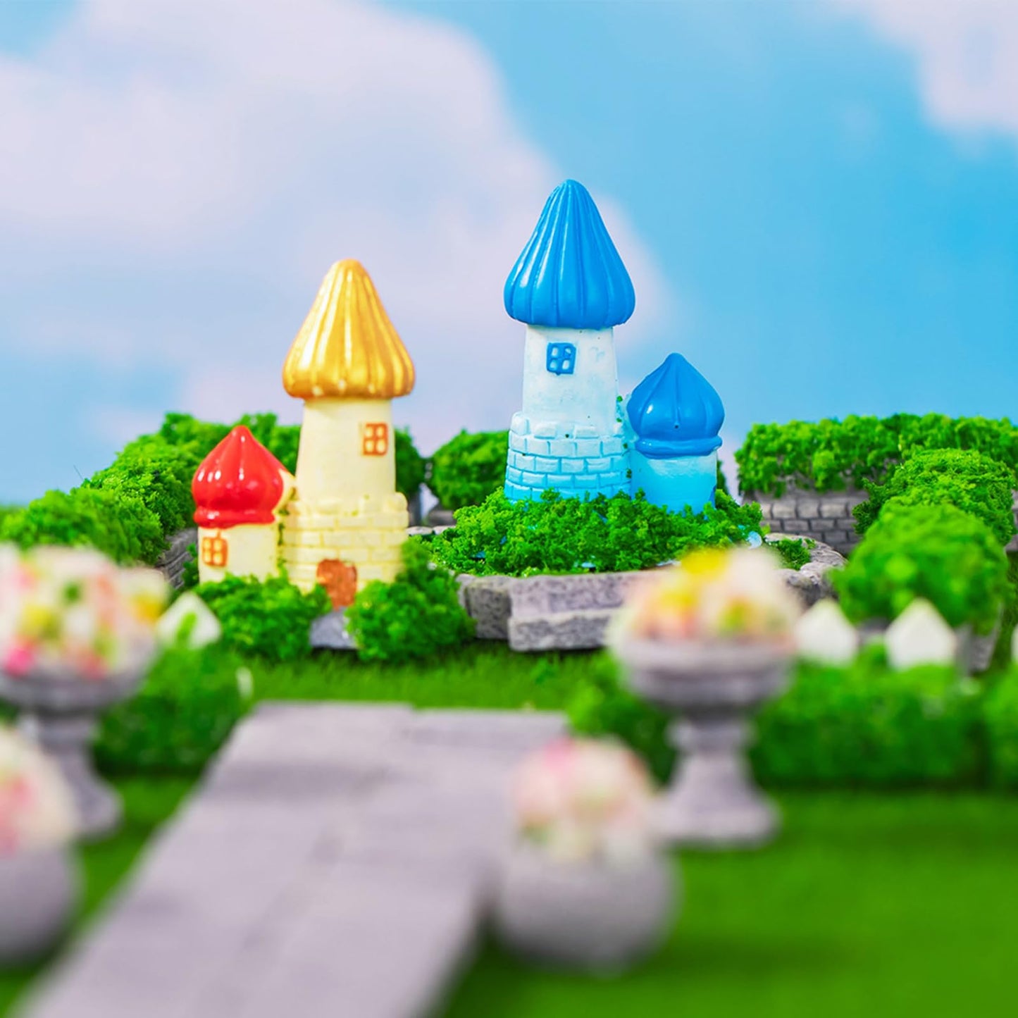 Woohome Fairy Garden Kits 45 PCS Miniature Garden Accessories Micro Landscape Miniature Figurines for DIY Micro Landscape Ornaments