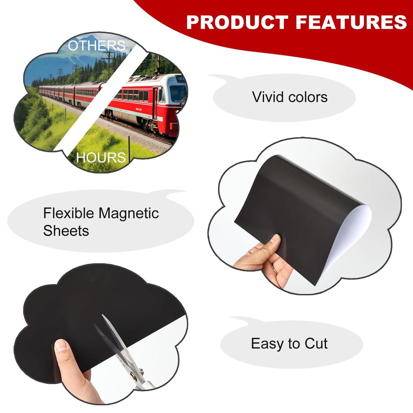 Thaibear Printable Magnetic Sheets, 8.5" x 11", 30 Pack Glossy Magnet Printer Paper for Inkjet, Flexible Magnetic Printer Paper for Fridge, Crafts - Peel and Stick Magnetic Tape