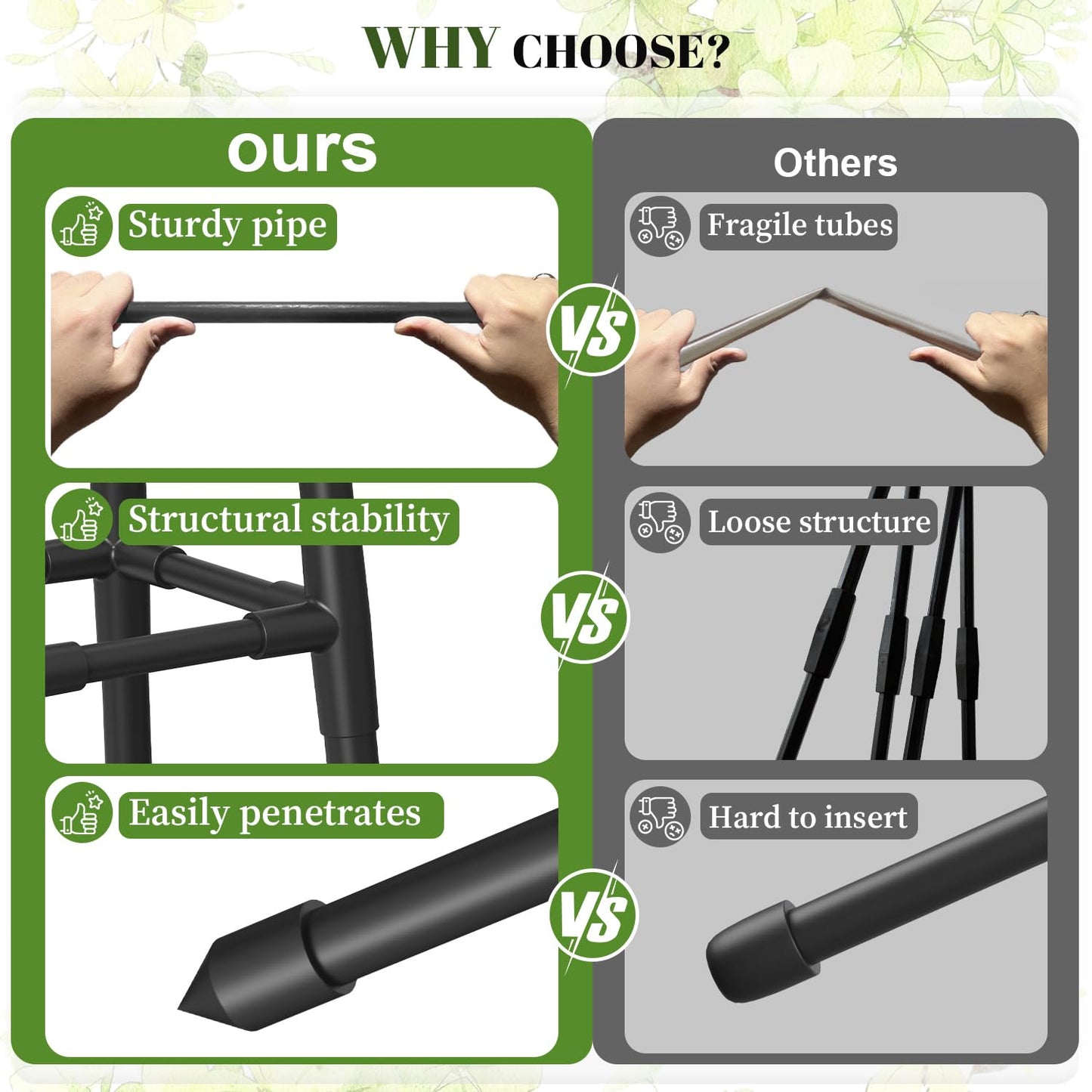 Alisisfores 5.2 FT Obelisk Trellis for Climbing Plants,Garden Trellis with Extra Thickened Plastic-Coated Metal Pipes, Outdoor & Indoor Garden Support for Potted Plants, Black
