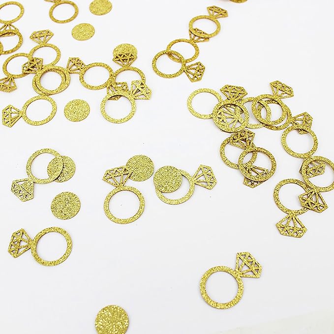 Gold Engagement & Bridal Shower Table Confetti, 100 Pieces