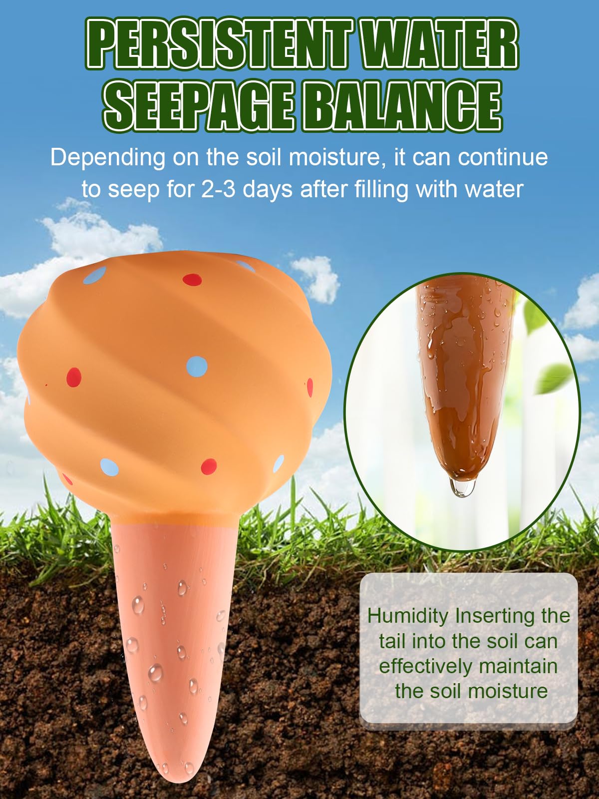 Kalolary 4PCS Plant Watering Globes Self Watering Stakes Terracotta Drip Water Stakes﻿ Irrigation Watering Bulbs for Pot, Indoor, Outdoor, Vacation (Conch)