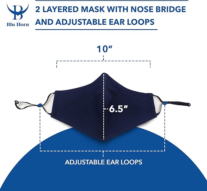 face mask with Nose wire, Pocket for Filter and Adjustable Loops with various sizes (X-Large(Pack of 6), Multicolor)