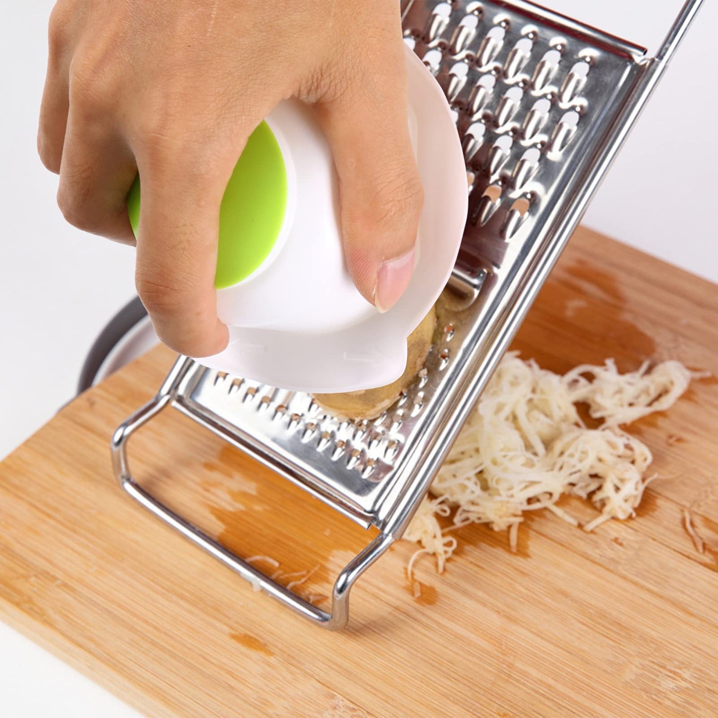 Hemoton Multi- Function Food Safety Holder Plastic Slicing Tool Food Slicer Cutter Finger Guard for Mandoline Slicer Grater Cutting (Green)