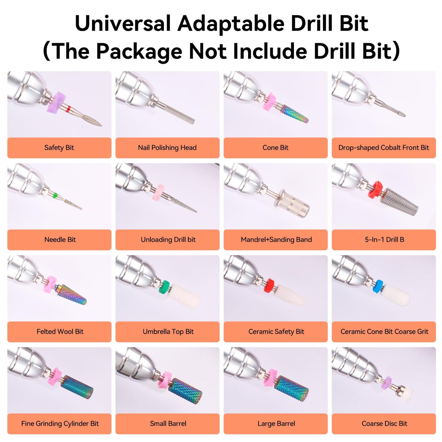 Makartt Nail Drill Handpiece for Up200 Machine:Professional Electric File Remove Gel Polish Poly Nail Gel Black B-05 Removing for Removing Acrylic Nail Polish Acrylic Nail Tools Black