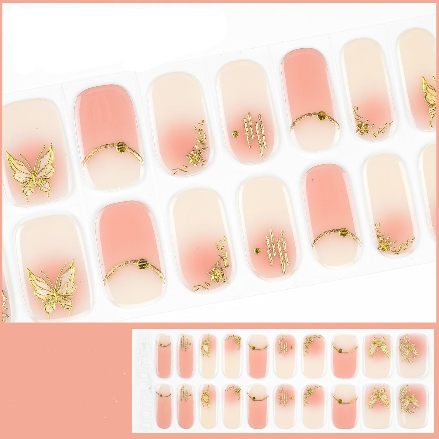 Magrace Nail Polish Strips 20 Pcs Salon Quality Gel Nail Stickers Works with Any UV/LED Lamps Long Lasting Wraps