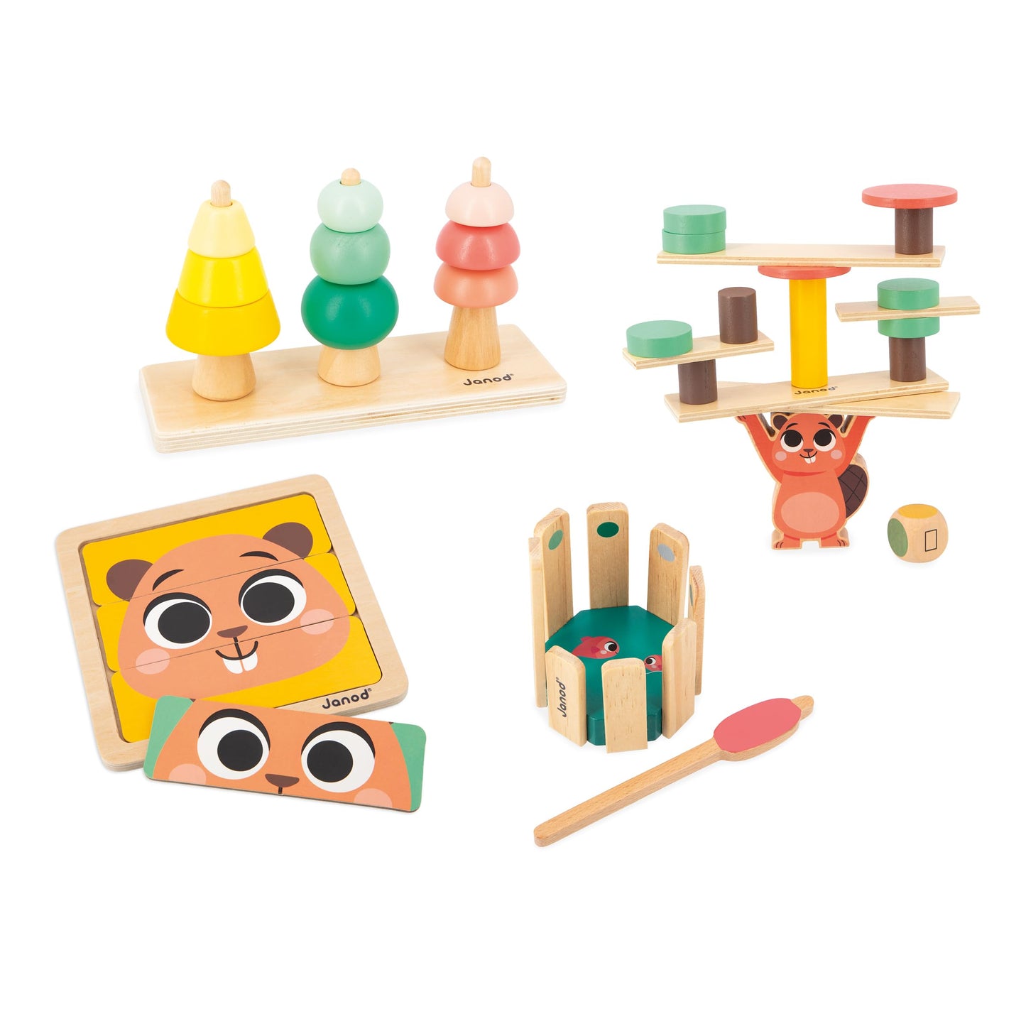 Janod Toy Box - 4 Piece Subscription Learning Set - Early Learner Essentials - Ages 36 Months+ - J04066