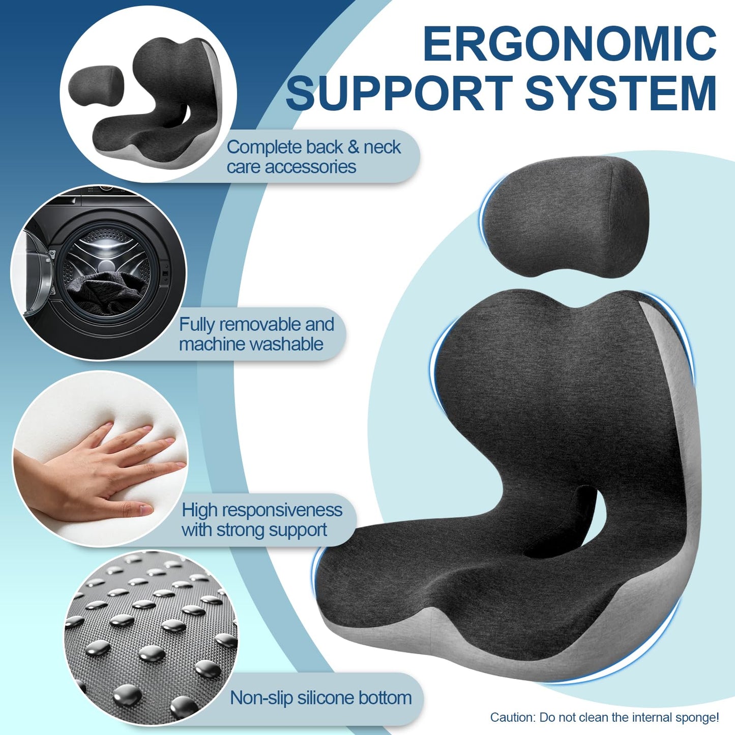 Wacalarda Truck Seat Cushion for Long Driving, Cushion for Car Seat Driver for Comfort, Made of Memory Foam, for Tailbone, Back, and Sciatica