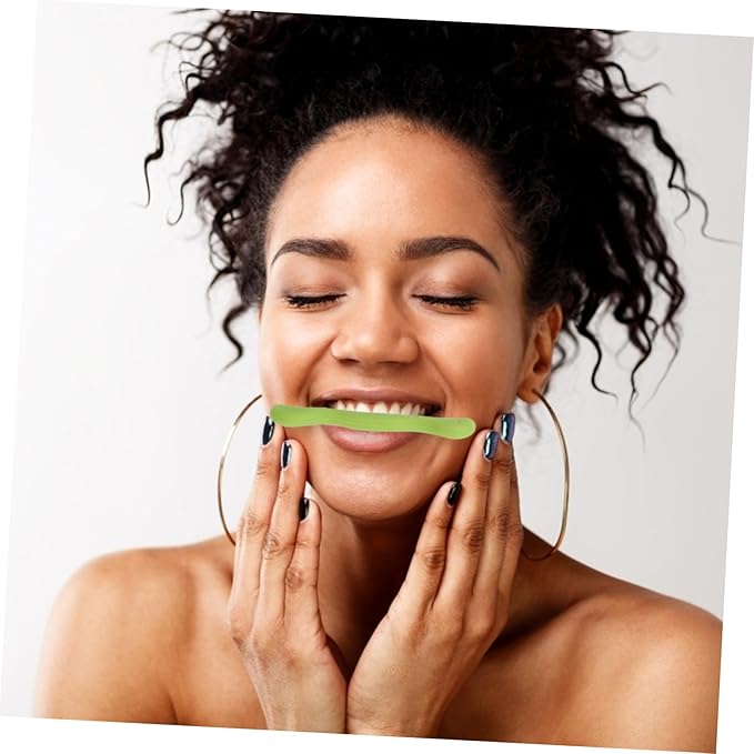 3pcs Silicone Smile Trainer Facial Muscle Exerciser for Mouth Tightener Face Green Silicone for Stuttering Speech Practice