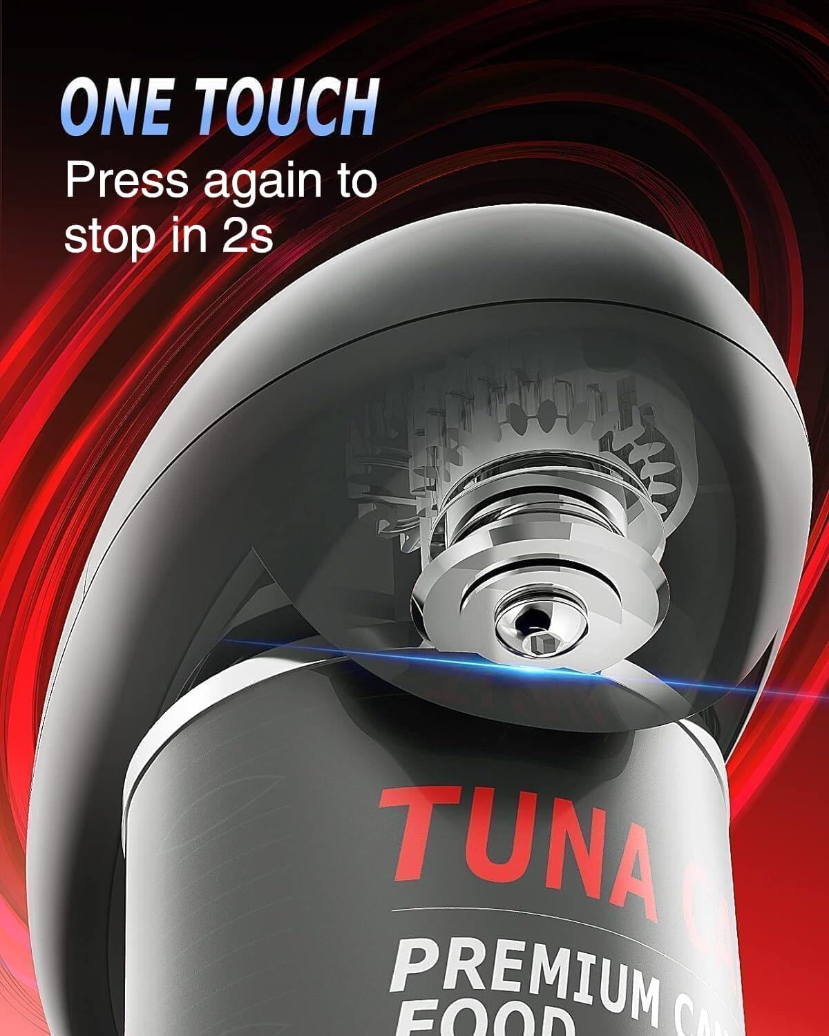 One Touch Electric Can Opener Fits Almost All Can Sizes for Seniors with Arthritis, Hand Held Battery Operated Can Opener with Smooth Edge, Food Safe Kitchen Gadgets Automatic Can Opener for Kitchen