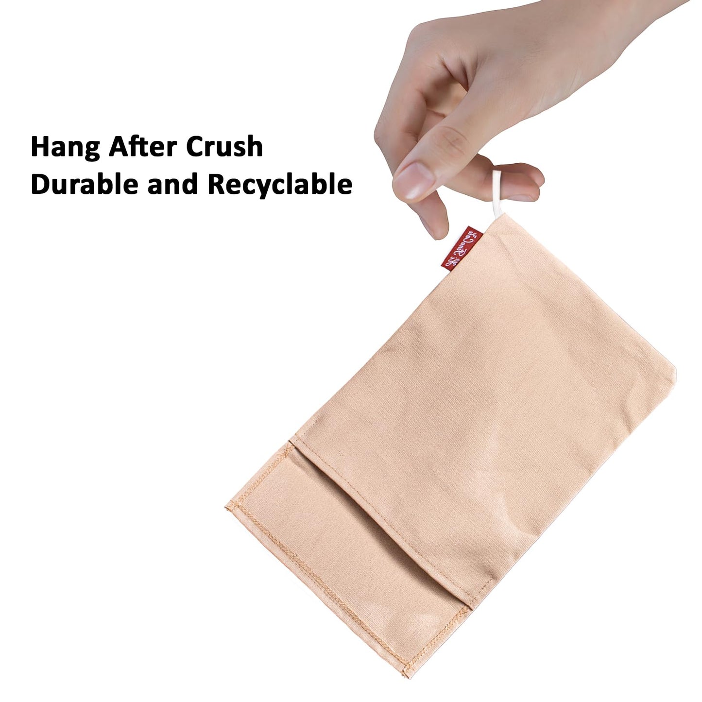 Canvas Ice Crusher Bag, Lewis Style Ice Bag with Flap – Craft Perfect Crushed Ice for Cocktails, Mai Tais & Beyond, Beige